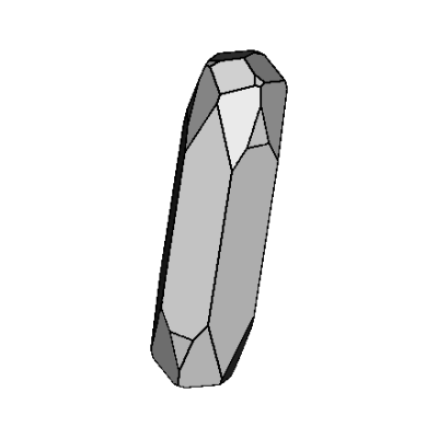 Model of Egremont calcite crystals on preceding specimen