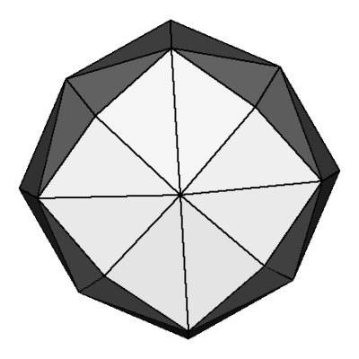 Crystal model for Belmonte Mine fluorite showing {621} hexoctahedron