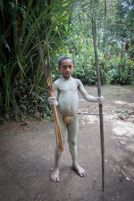 Asaro boy with bow and arrow