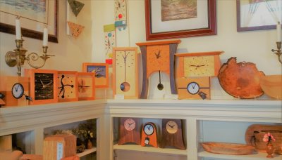 A room full of exquisite wooden clocks