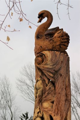A carved tree trunk