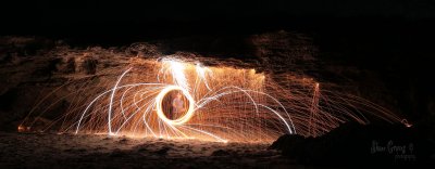 Burning Steel wool Supercharged with Magnesium :-) 