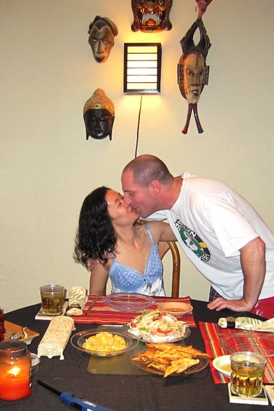 Ok, one kiss and then we eat.