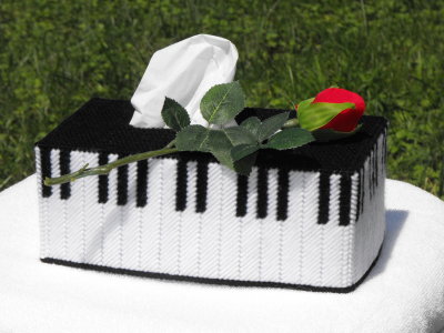 Piano Keyboard with Red Rose
