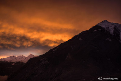 Il Monte Storile al tramonto. 
