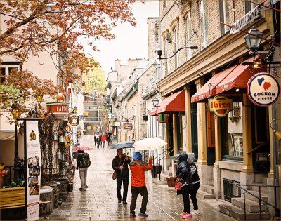 Old Quebec in Rain