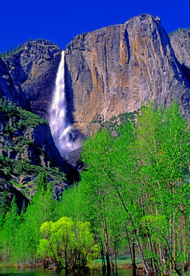 Upper Yosemite Falls and Merced River, Yosemite National Park, CA