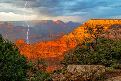 Monsoon Lightning near Mather Point, Grand Canyon National Park, AZ