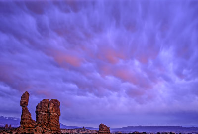 Mammatus Clouds Over Balanced Rock, Arches National Park, UT