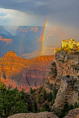 Double Rainbow along the South Rim, Grand Canyon National Park, AZ