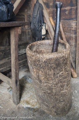 RMR_8357.jpg - 'Matta' & Pestle(Matta Stick) used to grind beans