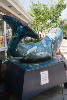 town sculpture - a sperm whale