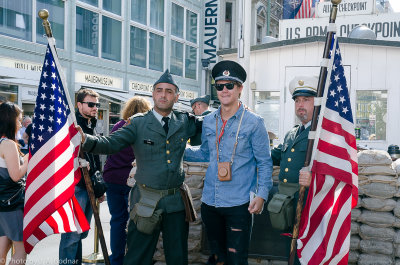 Faux Guardians at Checkpoint Charlie, Berlin