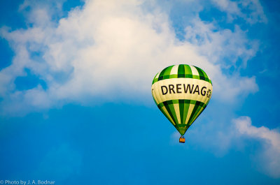 Floating balloon over the Spree River in Berlin