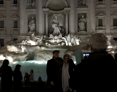 Tourist at Trevi Fountain