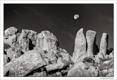 Moon and Rock Formations, Big Bend National Park, TX, 2016