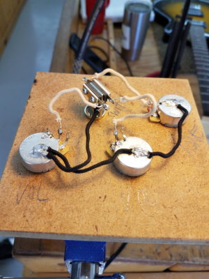 Pots and switched soldered together