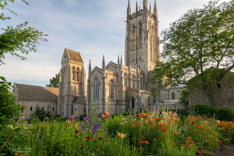 Surrounded by beautiful gardens.