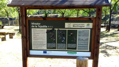 THE MIRADOR DE LA TAJADILLA SIGN . MONFRAGUE . SPAIN . 2 . 5 . 2017