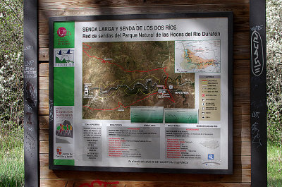 CANYON DE DURATON SIGN . SPAIN . 26 . 4 . 2018