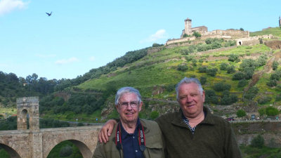 ME AND DAVE . AT ALCANTARA BRIDGE . SPAIN . 2 . 5 . 2018