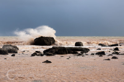 Rough sea at Salcome Mouth