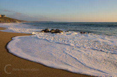 Evening light on the beach at Porthleven