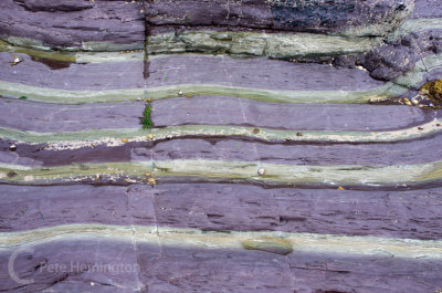 Two tone rocks near Polzeath in Cornwall