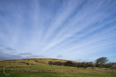 Streaking clouds over Bodmin Moor