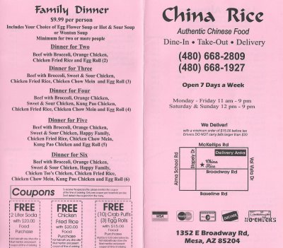 480-668-2809480-668-1927China Rice menu page 1 and 2