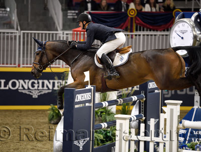 McLain Ward USA riding HH Azur in the Longines FEI World Cup Show Jumping competition at the Royal Horse Show Toronto
