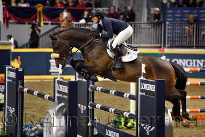 Elizabeth Madden USA riding Breitling LS in the Longines FEI World Cup Show Jumping competition at the Royal Horse Show Toronto