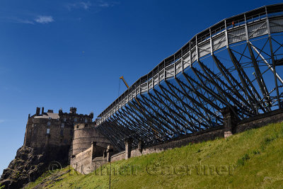 Construction of stands at the Esplanade of Edinburgh Castle for the annual Royal Edinburgh Military Tattoo as part of Edinburgh 