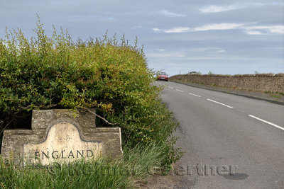 England Scottish border on Highway 68 near Paxton Berwick upon Tweed Scotland UK