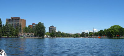 Canal Ritz restaurant to left and new foot bridge under construction.