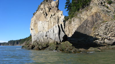opposite edge of the pillar.