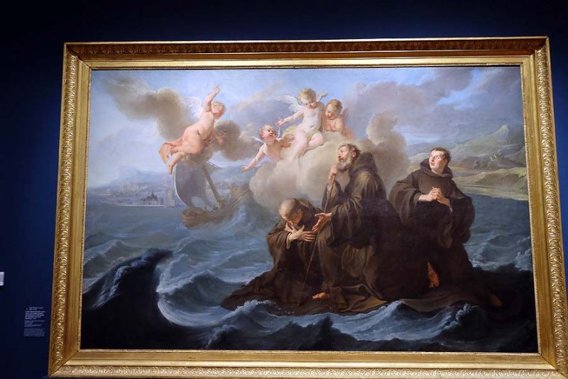 Nol-Nicolas Coypel - St Franois de Paule avec ses compagnons traversant le dtroit de Messine sur son manteau (1723) - 9639