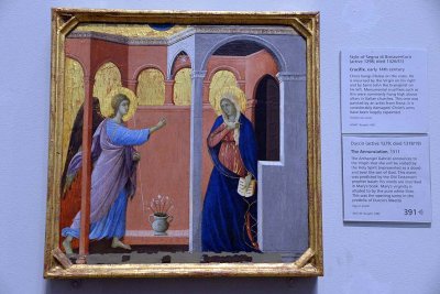 Duccio - The Annunciation (1311), from Maest Predella Panels - 2930