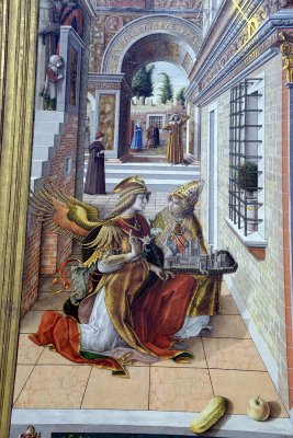Carlo Crivelli - The Annunciation, with Saint Emidius (1486), detail - 3083