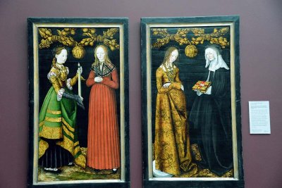 Lucas Cranach the Elder - Saints Genevieve and Apollonia; Saints Christina and Ottilia (1506) - 3232