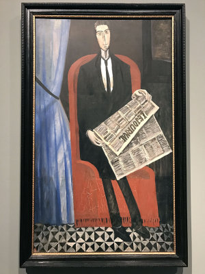André Derain - Portrait d'un homme inconnu au journal (Chevalier X), (1912-1914), Musée de l'Ermitage, St Pétersbourg - 4173