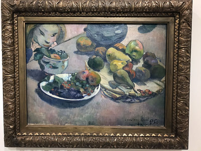 Paul Gauguin - Nature morte aux fruits. Les Fruits, nature morte aux fruits et visage (1888) - Muse Pouchkine, Moscou - 4556
