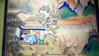 Visite de Liu Bang  l'ermitage de Zhuge Liang (dtail) - Dynastie Choson (1392-1910), 19e sicle - 9184