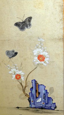 Fleurs et rochers - Dynastie Choson (1392-1910), 18e-19e sicle - 9213