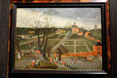 Jacob Grimmer & Marten Van Cleve - A Flemish Village with Peasants at Work on the Field (1565-1570) - 8953