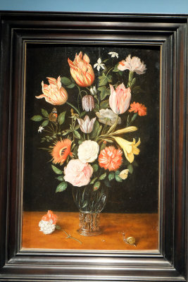 Jan Brueghel the Younger - Bunch of Flowers in a Glass Vase (1637-1640) - 9025