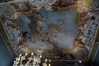 G. Diziani: Poetry surrounded by Painting, Architecture, Music and Sculpture (1757) - Ceiling, Pastel Room, Ca'Rezzonico - 7028