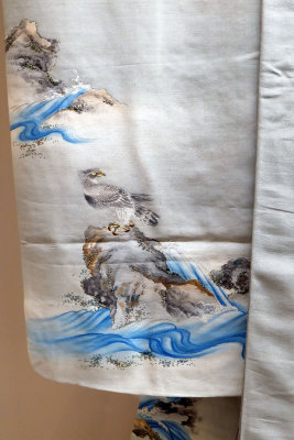 Kimono  motif deau vive, rochers et aigles (2e moiti 19e s.) - 1166