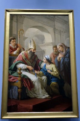 Louis-Jean-François Lagrenée - St Germain l'Auxerrois donnant une médaille à Ste Geneviève (1771) - St Thomas d'Aquin - 9680