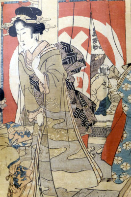 Eizan Kikukawa - Belles femmes devant la boutique Matsuzakaya (1813-1814), dtail - 1287